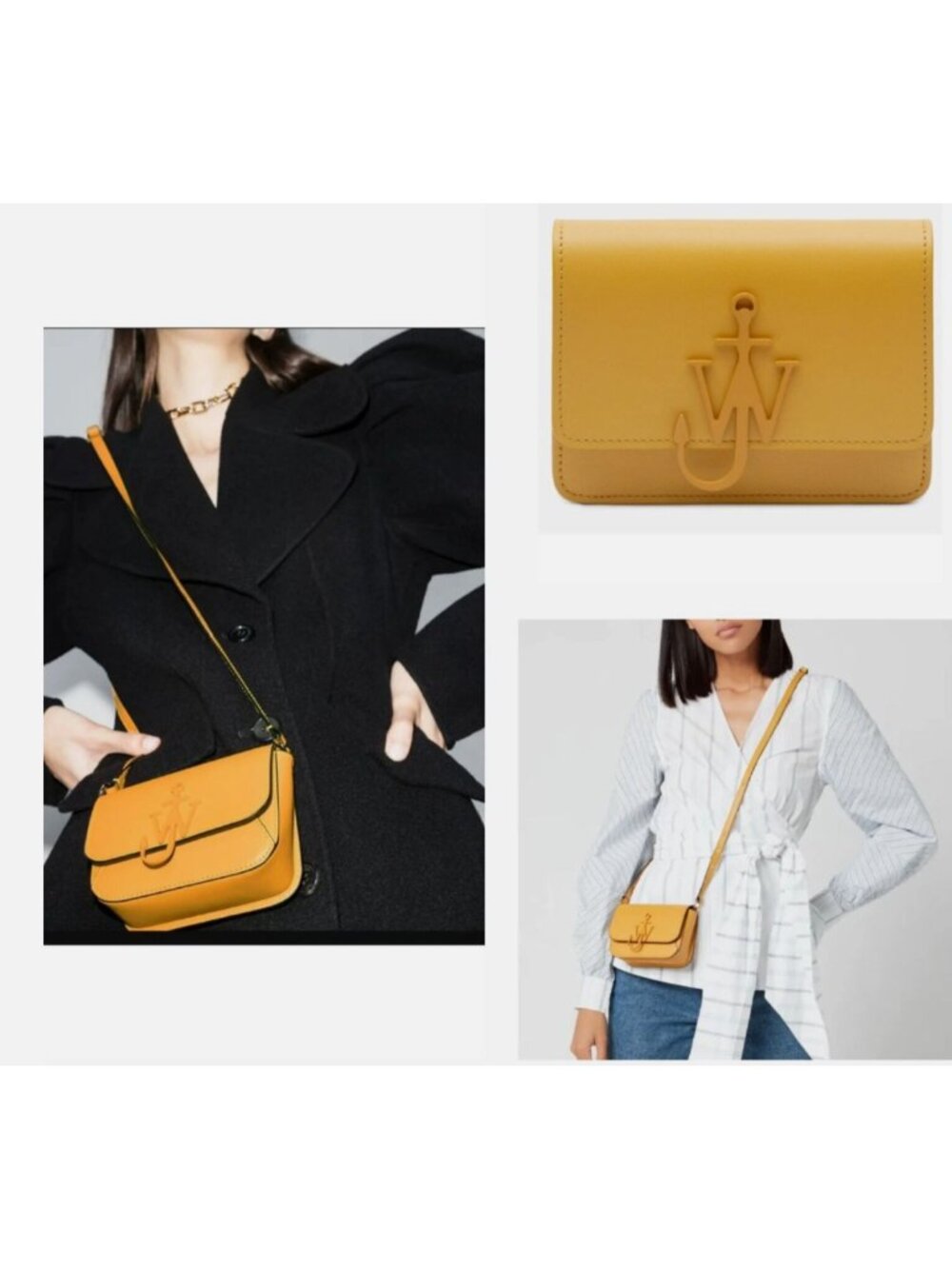 JW ANDERSON Runway anchor-logo intermix crossbody shoulder clutch bag $580